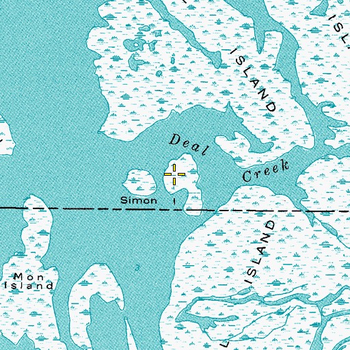 Topographic Map of Simon Island, VA