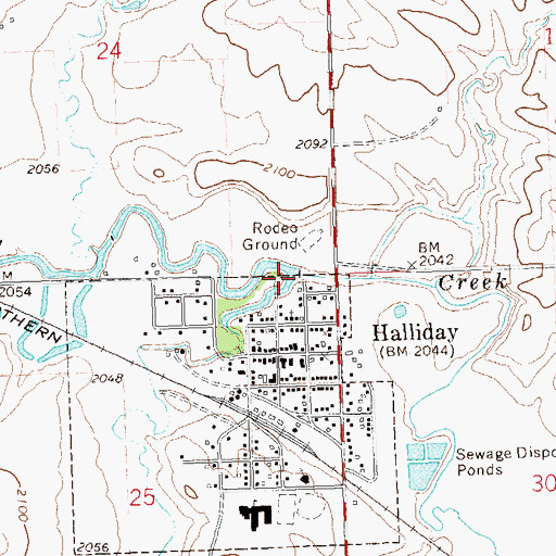 Topographic Map of Alkali Creek, ND
