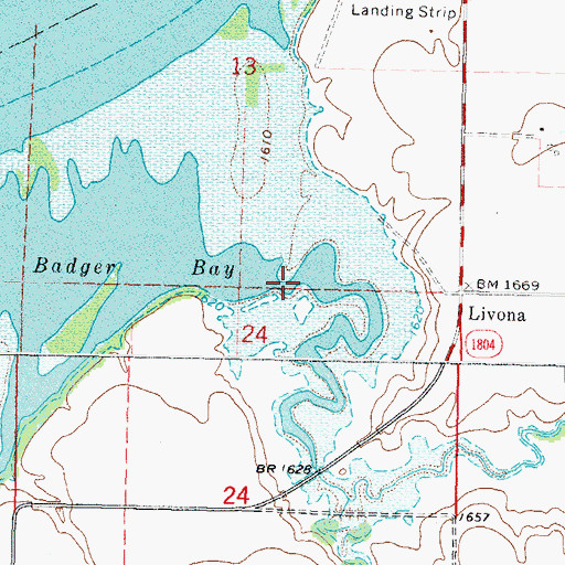 Topographic Map of Badger Creek, ND