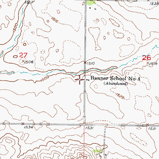 Topographic Map of Banner School Number 4, ND