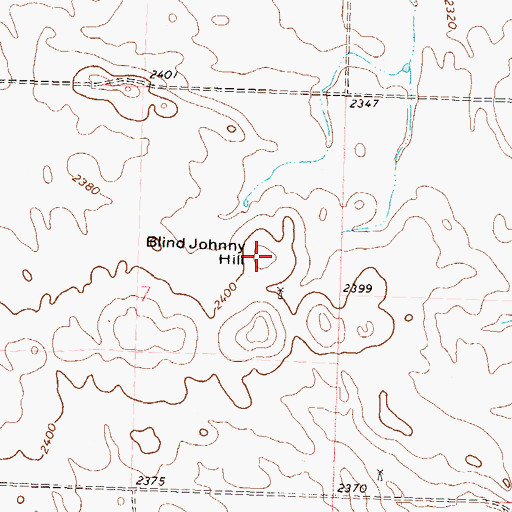 Topographic Map of Blind Johnny Hill, ND