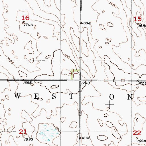 Topographic Map of Bowman School, ND
