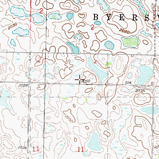 Topographic Map of Byersville School Number 3, ND