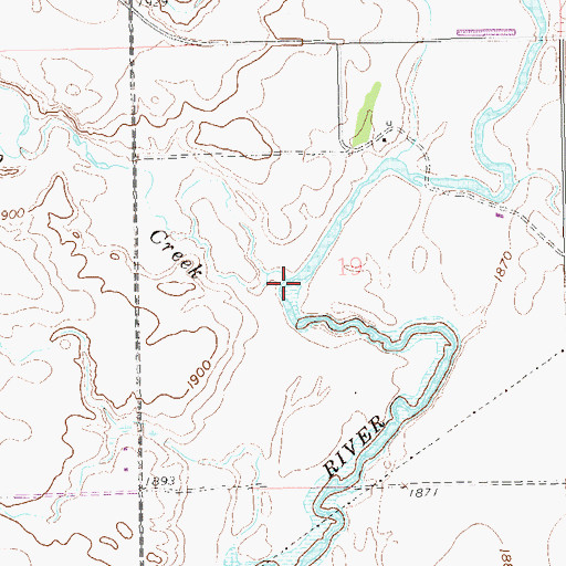Topographic Map of Camp Creek, ND