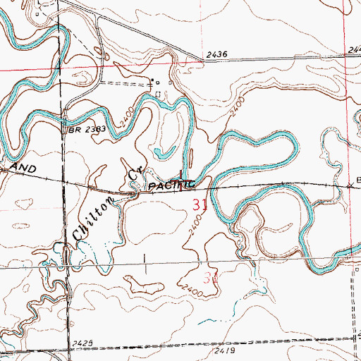 Topographic Map of Chilton Creek, ND