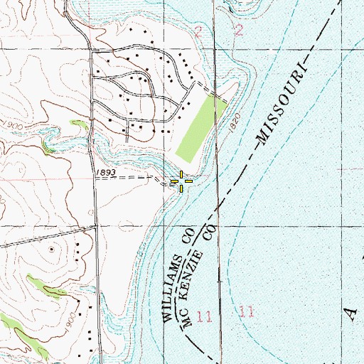 Topographic Map of Chris Creek, ND