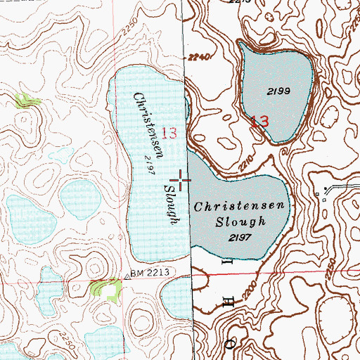 Topographic Map of Christensen Slough, ND