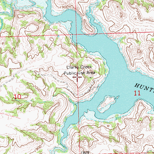 Topographic Map of Clarks Creek Public Use Area, ND