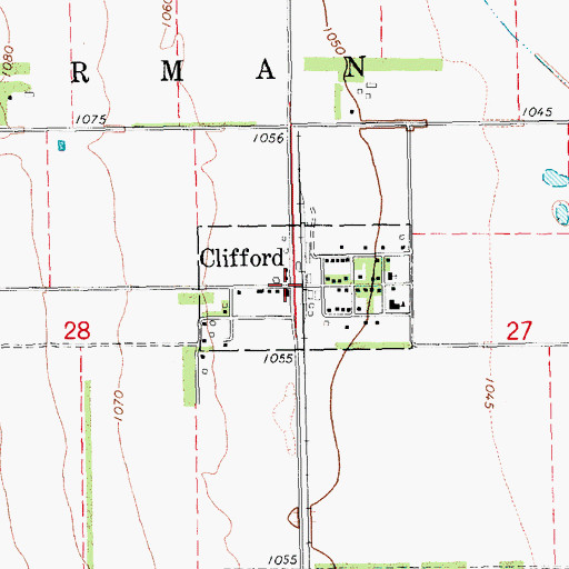 Topographic Map of Clifford, ND