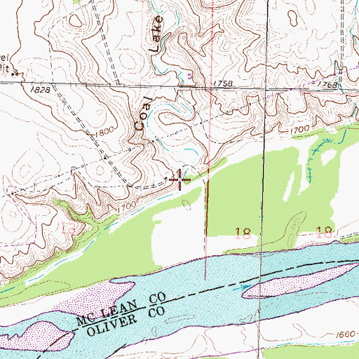 Topographic Map of Coal Lake Coulee, ND