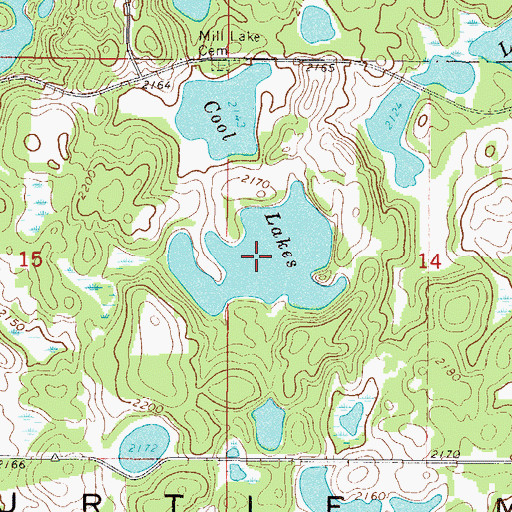 Topographic Map of Cool Lakes, ND
