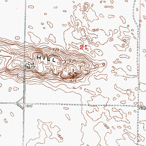 Topographic Map of Copperdahl Hill, ND