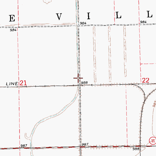 Topographic Map of County Ditch Number 30, ND