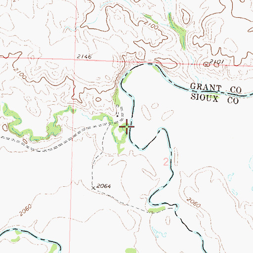 Topographic Map of Crooked Creek, ND