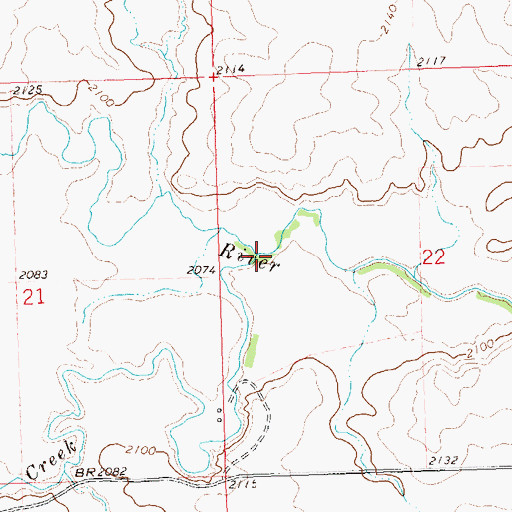 Topographic Map of Crooked Creek, ND