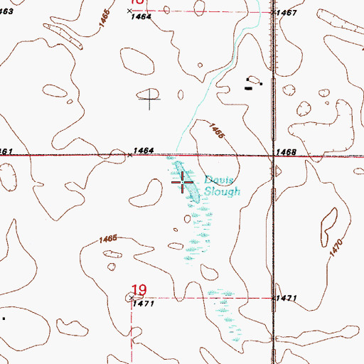 Topographic Map of Davis Slough, ND