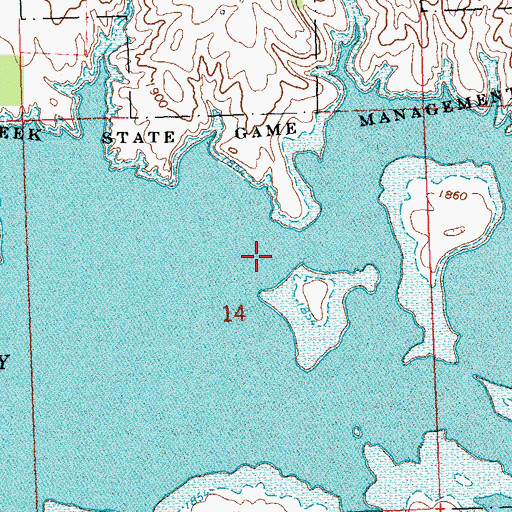 Topographic Map of Deepwater Creek, ND