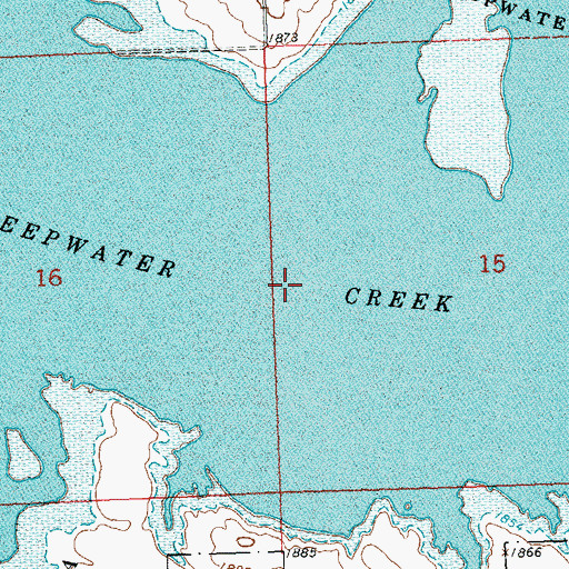 Topographic Map of Deepwater Creek Bay, ND