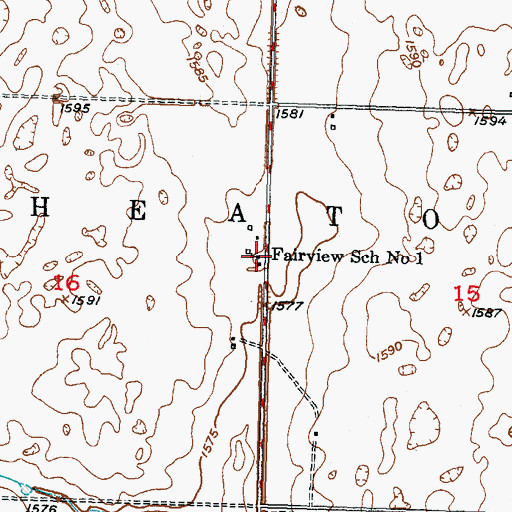 Topographic Map of Fairview School Number 1, ND