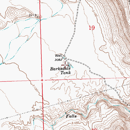 Topographic Map of Barksdale Tank, AZ
