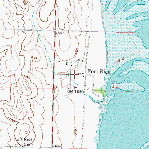 Topographic Map of Fort Rice, ND