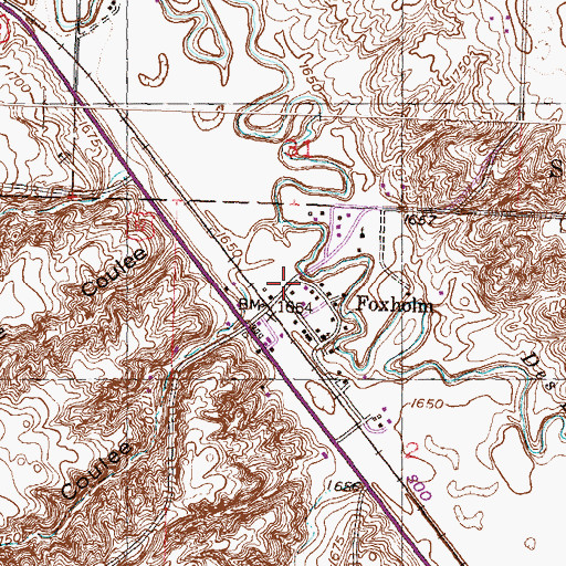 Topographic Map of Foxholm, ND