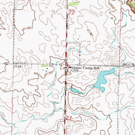 Topographic Map of Goose Camp School, ND