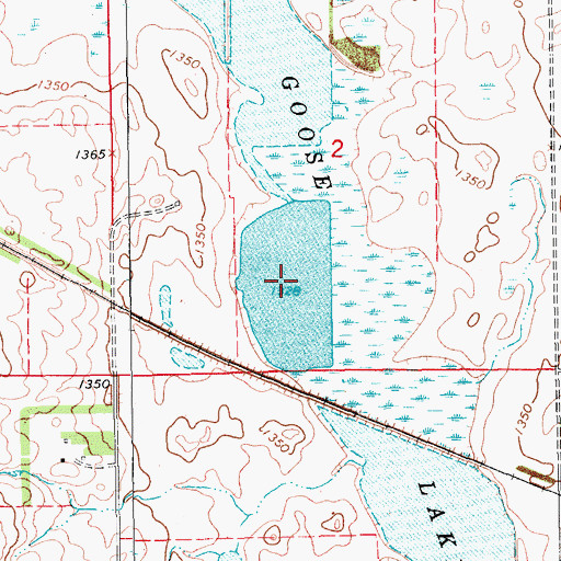 Topographic Map of Goose Lake, ND