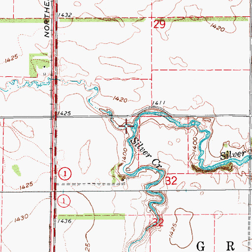 Topographic Map of Gunderson Creek, ND