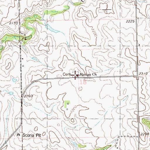 Topographic Map of Hauge Church, ND