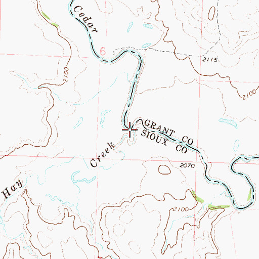 Topographic Map of Hay Creek, ND