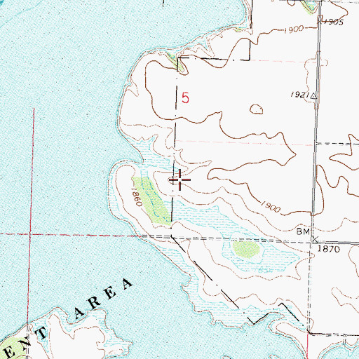 Topographic Map of Hille State Game Management Area, ND