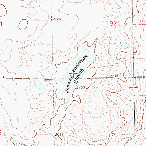 Topographic Map of Johnny Anderson Slough, ND