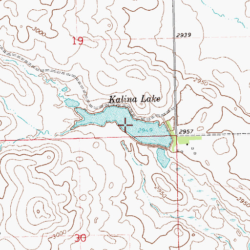Topographic Map of Kalina Lake, ND