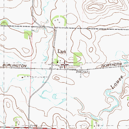 Topographic Map of Lark, ND