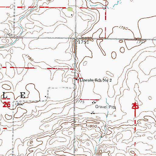 Topographic Map of Lincoln School Number 2, ND