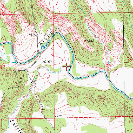 Topographic Map of Little South Pembina River, ND