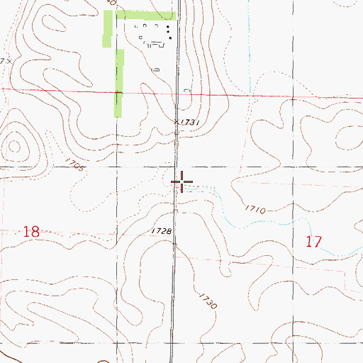 Topographic Map of Long Lake Creek, ND