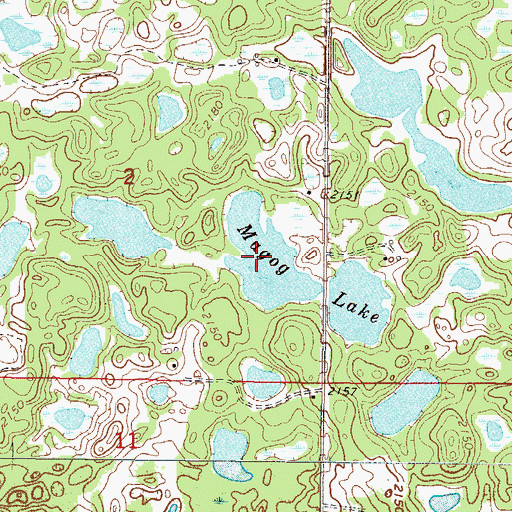 Topographic Map of Magog Lake, ND
