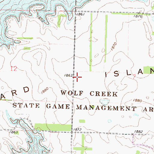 Topographic Map of Mallard Island, ND