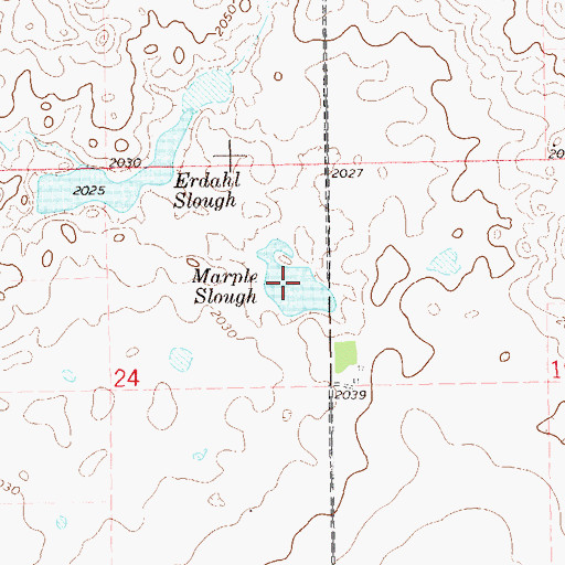 Topographic Map of Marple Slough, ND