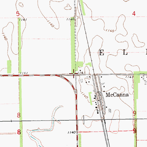 Topographic Map of McCanna, ND