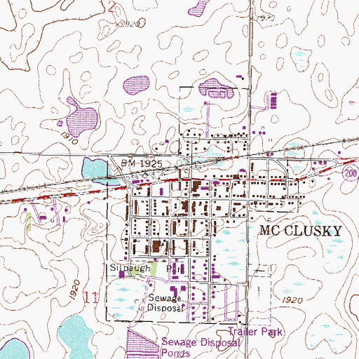 Topographic Map of McClusky, ND
