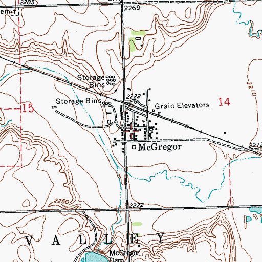 Topographic Map of McGregor, ND