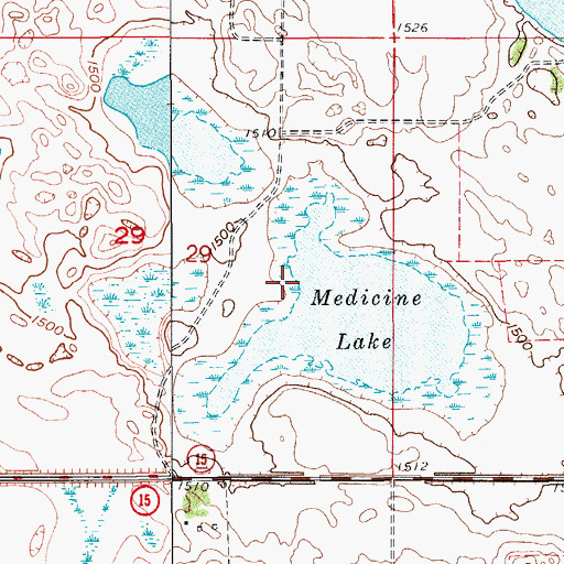 Topographic Map of Medicine Lake, ND