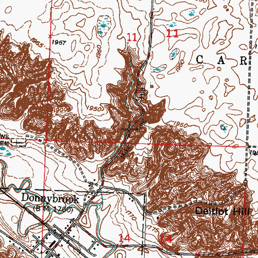 Topographic Map of Mike King Hill, ND