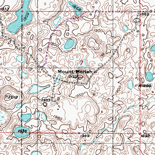 Topographic Map of Mount Morian, ND