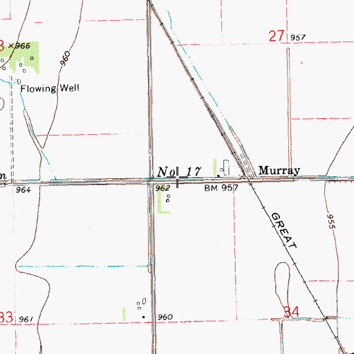 Topographic Map of Murray Drain Number 17, ND