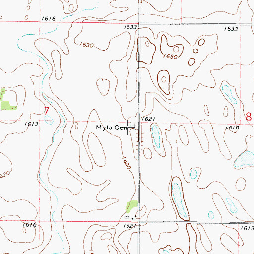 Topographic Map of Mylo Community Cemetery, ND