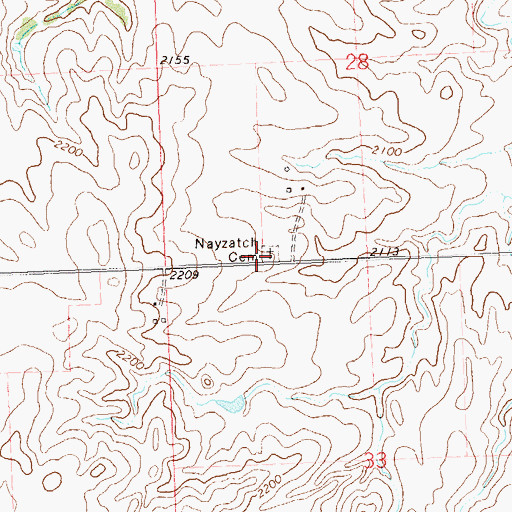 Topographic Map of Nayzatch Cemetery, ND